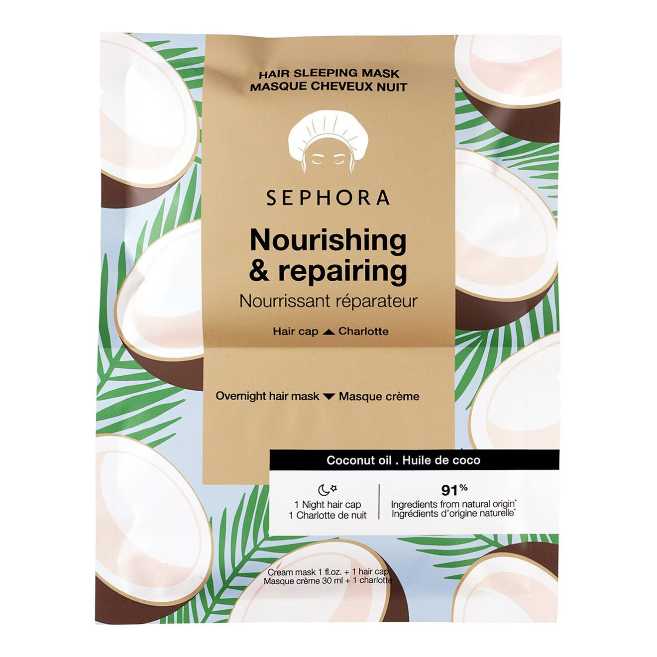 Hair Sleeping Mask - Cream Mask + Cap - Night Hair Treatment