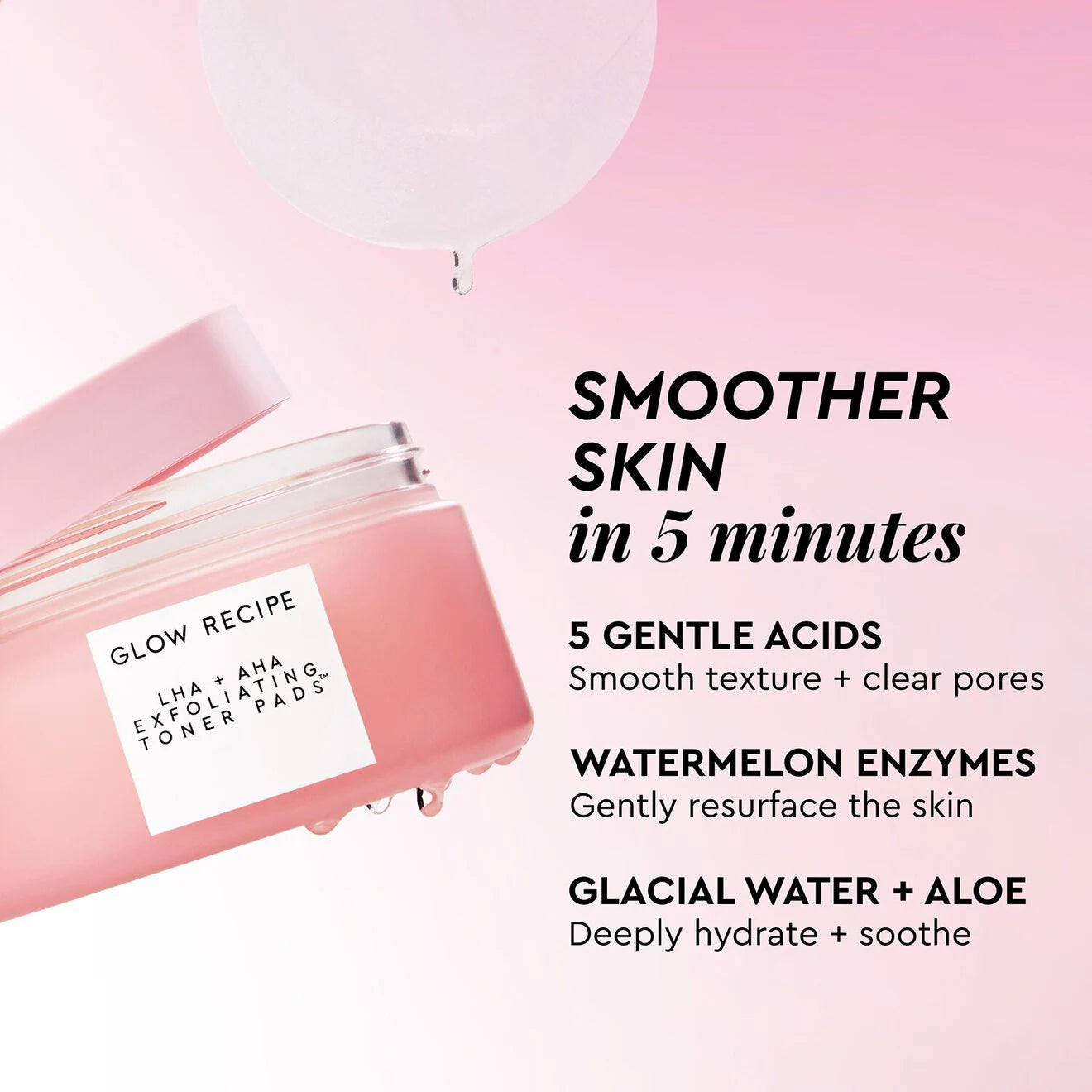LHA + AHA Exfoliating Korean Toner Pads for Smooth & Hydrated Skin
