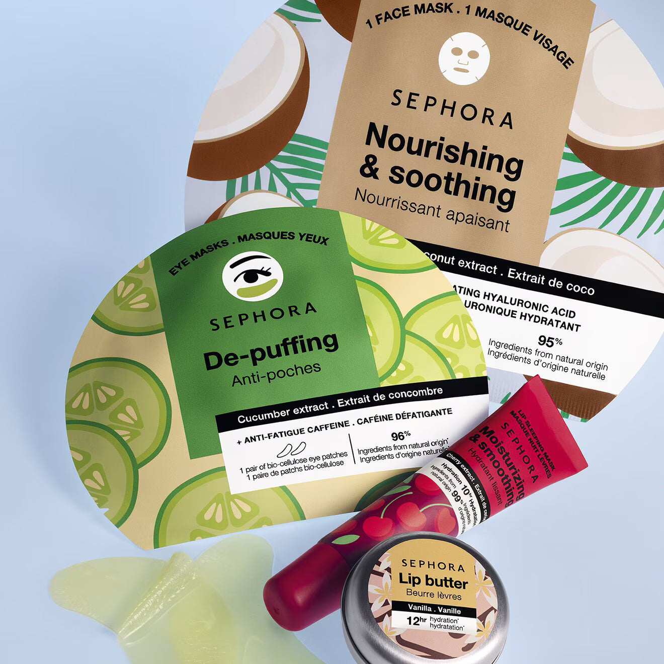 Fiber Face Masks - Fruit & Plant Extracts + Hydrating Hyaluronic Acid