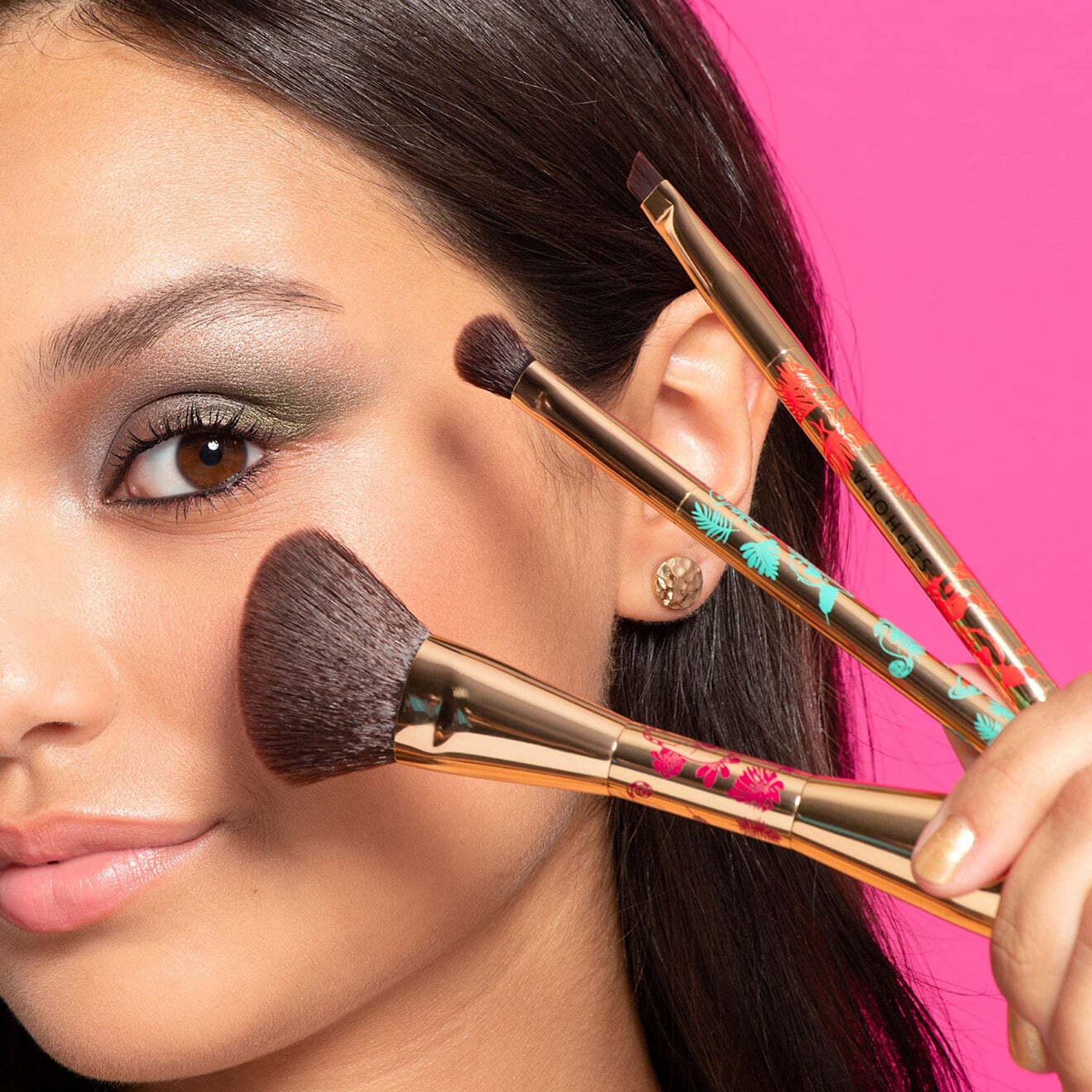 3 WILD WISHES DUAL-ENDED BRUSHES - COMPLEXION, EYES AND EYEBROWS
