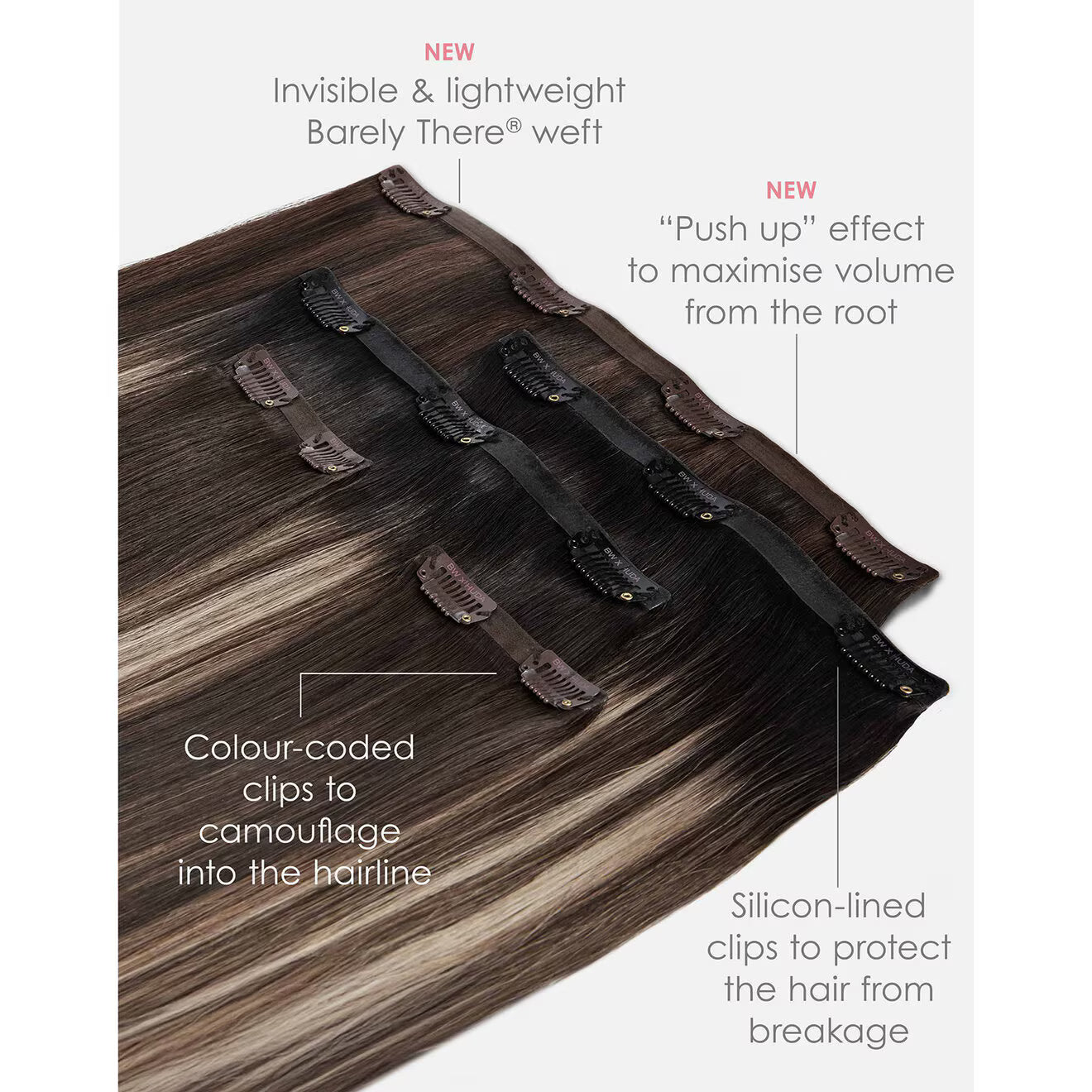 Beauty Works x Huda BARELY THERE® Mix & Match Duo 18"