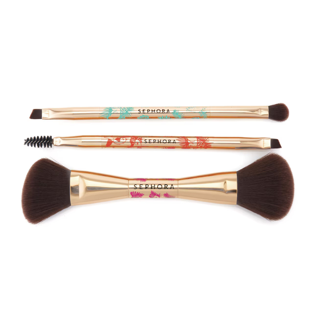 3 WILD WISHES DUAL-ENDED BRUSHES - COMPLEXION, EYES AND EYEBROWS