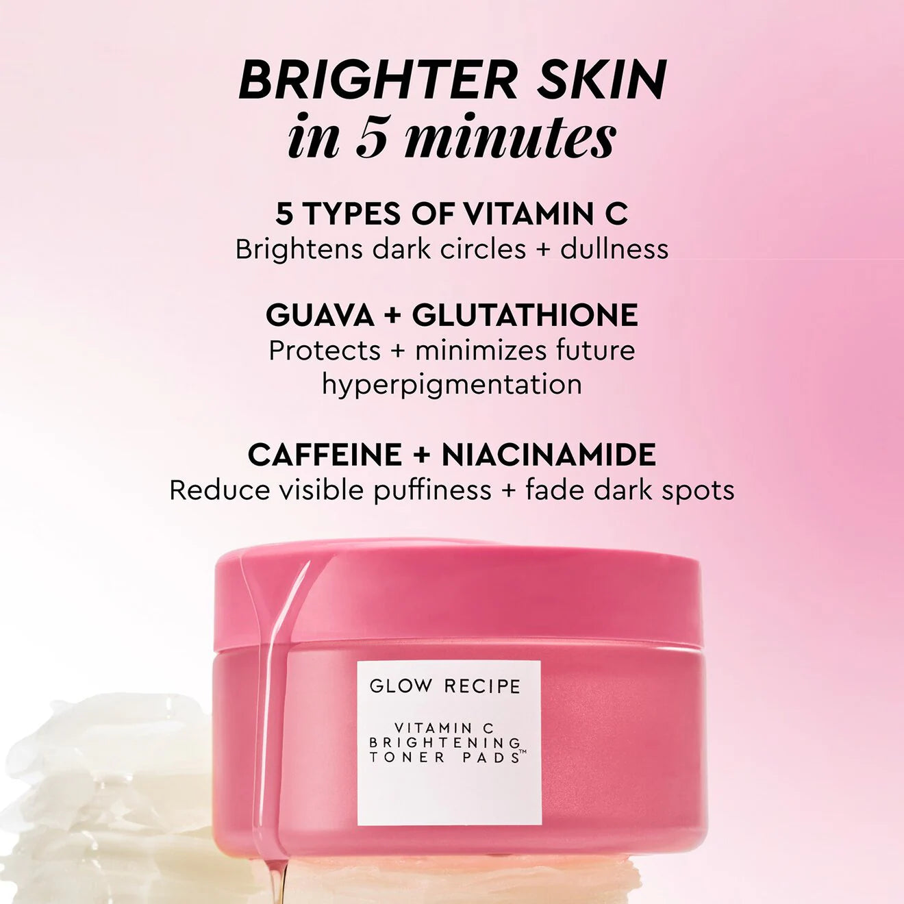 Vitamin C Brightening Korean Toner Pads for Undereye & Cheeks